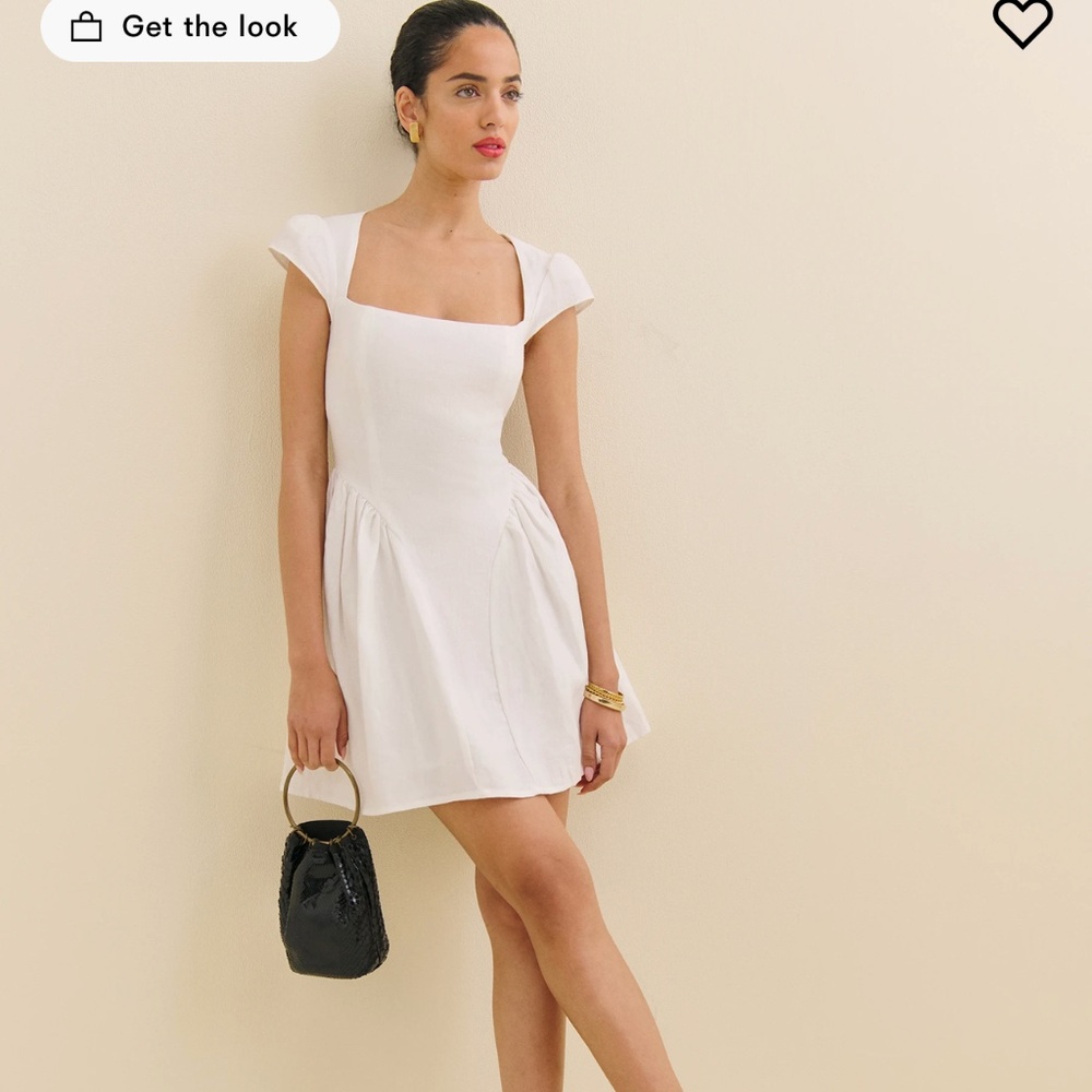 Reformation Oaklyn Linen Dress White - Size 10